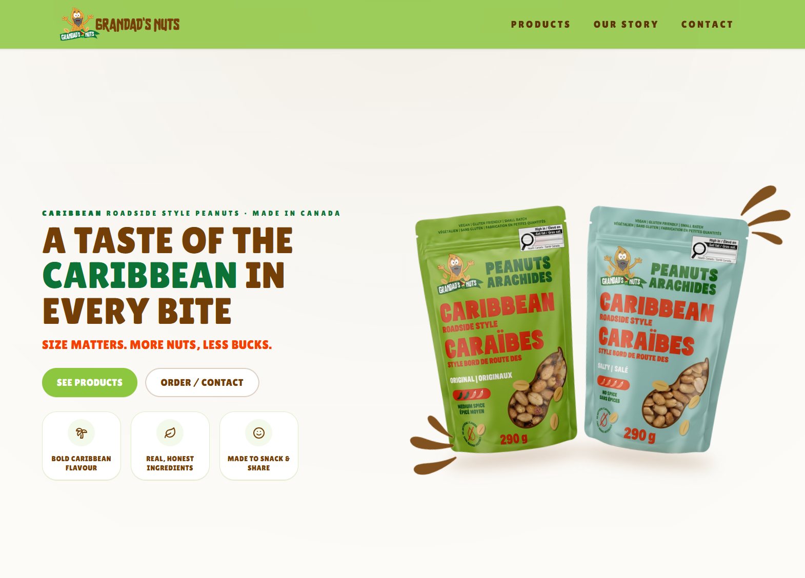 A first look at the final Grandad's Nuts website